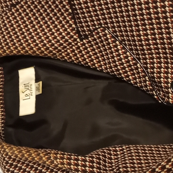 Le Suit Petite Houndstooth Pattern Jacket in Size 10P - Picture 6 of 7